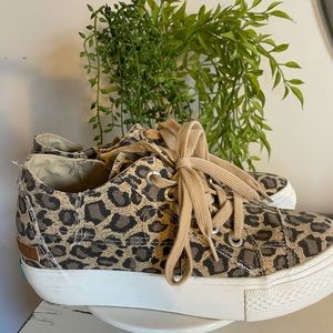 Blowfish Leopard Wedge Sneakers